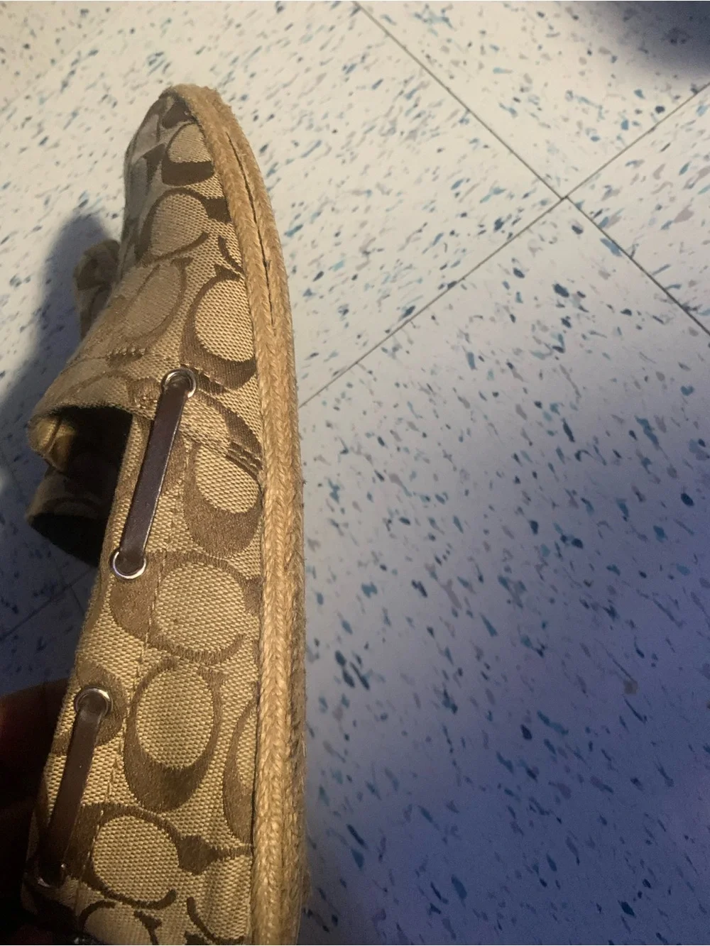 Coach Kids Tan & Brown Signature Slip-Ons